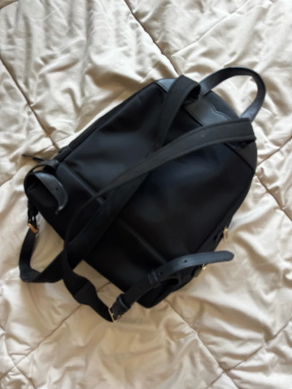 kate spade Black Nylon Mini Backpack with Gold Hardware